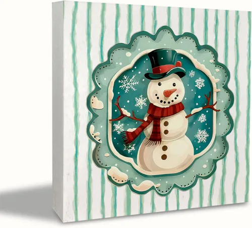 Miniatura 10 de KEUSPI Cartel de madera rústica rosa con texto en inglés "Merry Christmas", decoración de escritorio de Navidad preparada, árbol de Navidad, caballo