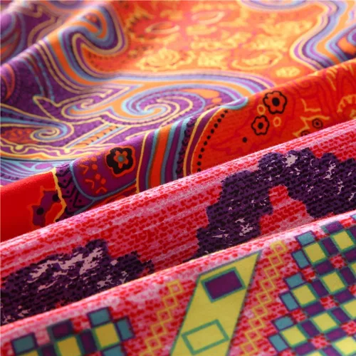 Miniatura 4 de Omelas - Juego de funda de edredón bohemio tamaño Queen, ropa de cama floral boho colorida, edredón súper suave de microfibra, funda de edredón