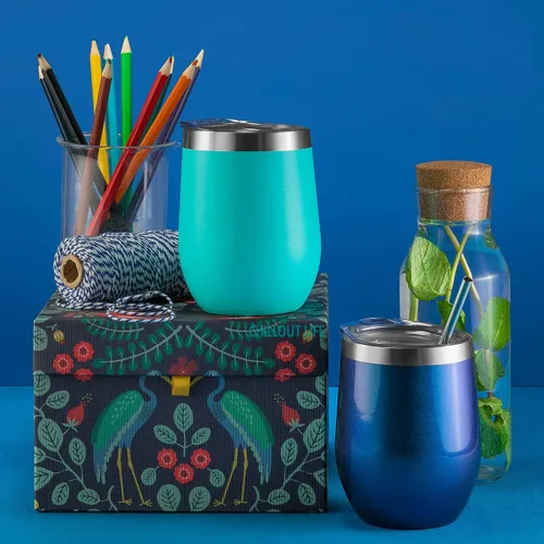 Miniatura 5 de CHILLOUT LIFE - Vaso de acero inoxidable de 12 onzas con tapa y caja de regalo, diseño de viaje con recubrimiento en polvo, aislamiento al vacío