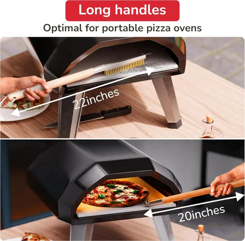 Miniatura 3 de Senwosa Horno de Pizza y Cepillo de Piedra con Raspador, Tenedor Giratorio y Reventador de Burbujas - Accesorios y Herramientas Esenciales