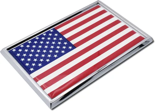 Miniatura 3 de Elektroplate Emblema cromado de metal de la bandera de Estados Unidos, tamaño del automóvil de 3.4 x 2.2 pulgadas, resistente a la intemperie Cromo