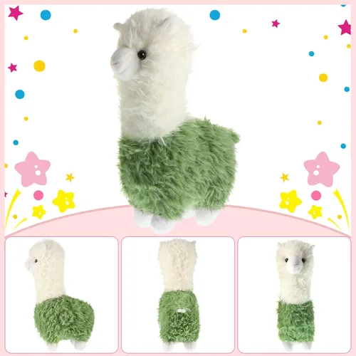 Miniatura 4 de Chalyna Juego de 2 piezas de peluche de llama suave de 10 pulgadas, juego de juguetes de alpaca Kawaii para bebés, niñas y niños, regalo de fiesta