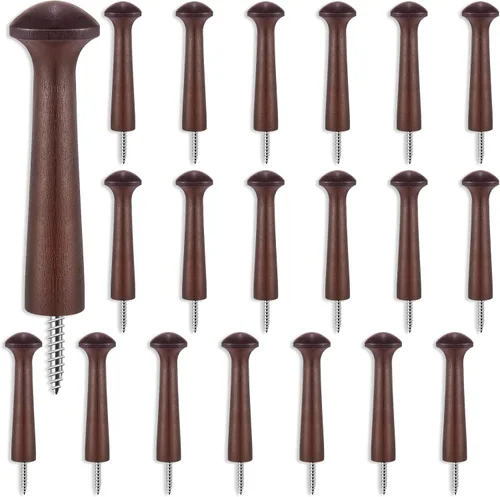 Miniatura 11 de Clavijas de madera con rosca de madera de 2.9 pulgadas de largo, estantes de madera sin terminar para colgar ropa, sombreros, toallas y más
