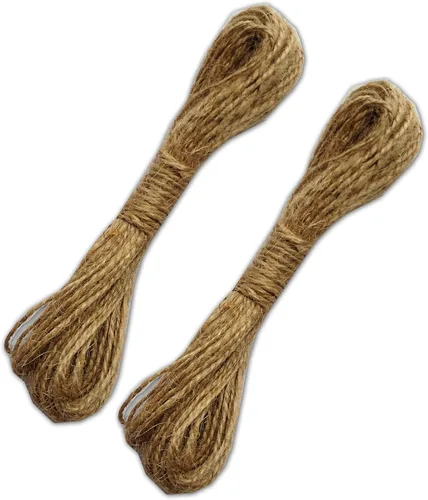 Miniatura 3 de LWR CRAFTS Cordón de yute de 0.059 in, natural, 45 pies cada uno (paquete de 2, 90 pies en total) - Cordel para manualidades para envoltura