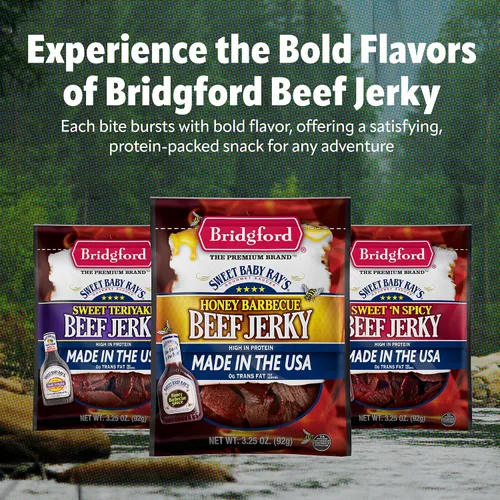 Miniatura 3 de Bridgford Sweet Baby Ray's Beef Jerky Sweet N Spicy - Paquete de 2 unidades de 6.2 onzas, cecina de res picante endulzada con alto contenido