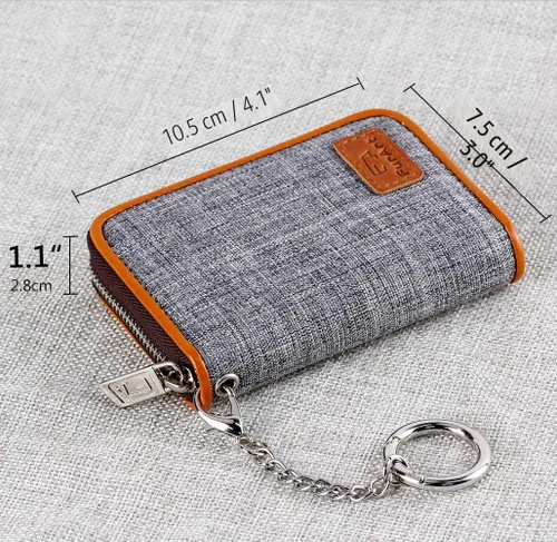 Miniatura 3 de FurArt Cartera con Cremallera para Mujeres, Cartera con Bloqueo RFID para Tarjetas de Crédito, Portador de Tarjetas de Presentación, Cartera Llavero