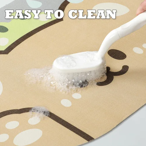 Miniatura 6 de Tapete de baño con bonitos animales, de secado rápido, antideslizante, súper absorbente, delgado, para el suelo del baño, frente a la bañera, fácil