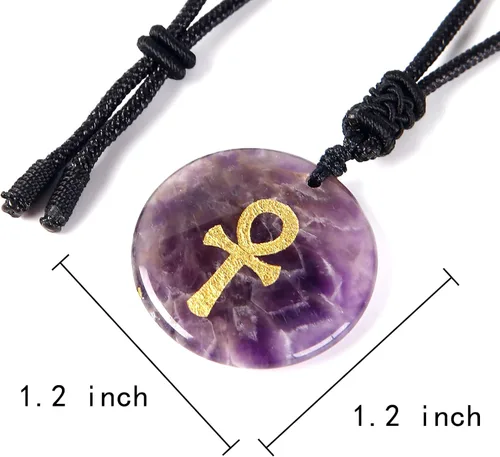 Miniatura 4 de NC - Collar de cruz de cristal natural egipcio para hombres y mujeres, correa de hombro ajustable