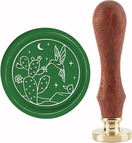 Miniatura 8 de CRASPIRE Sello de cera de estrella, cabeza de latón desmontable de bronce, con mango de madera, sello de sellado de carta de boda, invitación