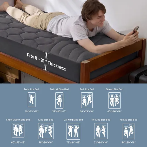 Miniatura 24 de Bedsure Protector de colchón beige individual XL – Cubrecolchón suave para dormitorio universitario, protector de cama individual extra largo