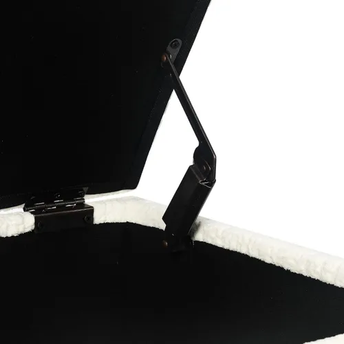 Miniatura 6 de Adeco Otomán Cubo de Piel Sintética Blanca de 18 Pulgadas de Alto con Almacenamiento, Taburetes Reposapiés de Silla de Terciopelo en Relieve 3D