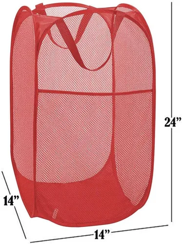 Miniatura 5 de Cesta desplegable para lavandería, cesta plegable de malla para la lavandería, cesta de ropa plegable portátil, contenedor de almacenamiento