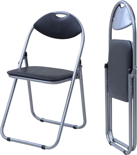 Miniatura 7 de Yamazen YZX-084P(BK) Folding Chair, Pipe Chair, Set of 4, Width 17.5 x Depth 18.7 x Height 31.3 inches (44.5 x 47.5 x 79.5 cm), Lightweight Folding