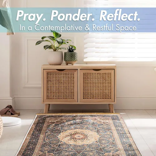 Miniatura 5 de Sacred Artisans Alfombra de oración musulmana y alfombrilla de oración islámica para hombres y mujeres Un Janamaz turco súper suave al tacto