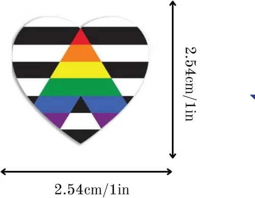 Miniatura 2 de 250 calcomanías de orgullo heterosexual de aliados/aliados LGBTQA – Calcomanías de bandera del orgullo de los aliados gay para conciencia, apoyo
