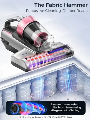 Miniatura 3 de Jimmy Aspiradora de Colchón, Aspiradora de Cama con Luz UV-C y Ultrasónica, Succión de 15Kpa 500W Potentes Aspiradoras de Mano para Polvo y Pelo
