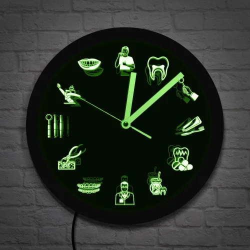 Miniatura 5 de The Geeky Days Dentista Clínica Dental Neón Reloj de Pared Señal Dental Oficina Higienista Iluminación LED Decoración Regalo