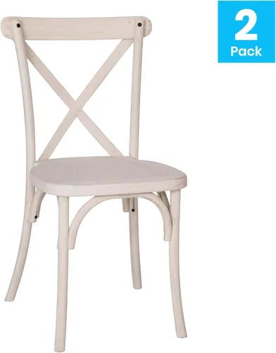 Miniatura 4 de Flash Furniture Silla X-Back, paquete de 2, resina, negra