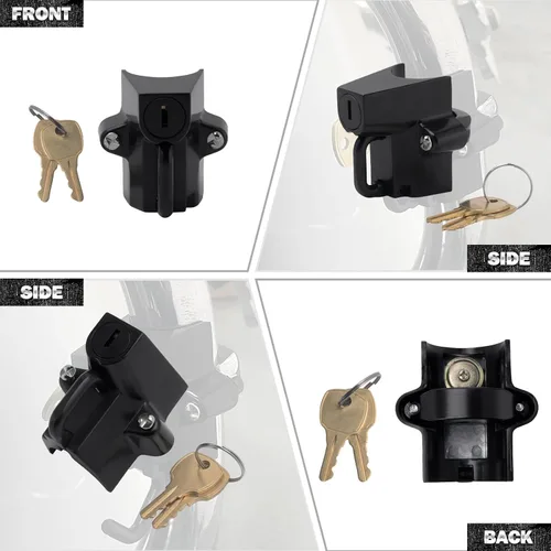Miniatura 7 de Kit de bloqueo de seguridad para casco de motocicleta para tubos de 7/8" a 1 1/4" de diámetro para Harley Chrome (negro)