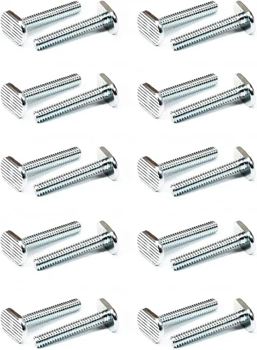 Pernos de ranura en T fabricados en Estados Unidos de 1/4 "-20 roscas de tamaño T, paquete de 20 (1.5")