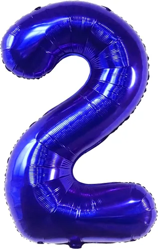 Miniatura 708 de KatchOn, Globo grande azul número 2 de 40 pulgadas Decoraciones de cumpleaños de Baby Shark para niño de 2 años Globo azul número 2 Globo