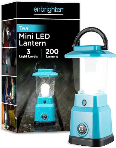 Miniatura 8 de Enbrighten Mini linterna LED para campamento, funciona con pilas, 200 lúmenes, 40 horas de funcionamiento, 3 modos, luz nocturna para niños, ideal