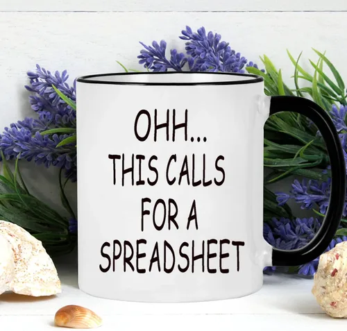 Miniatura 4 de WENSSY Accountant Gifts - Taza de hoja de cálculo, Oh This Calls For a Spreadsheet taza, regalo divertido para jefe de contabilidad CPA hombres