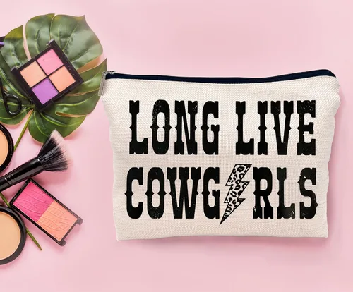 Miniatura 2 de Bolsas de maquillaje retro occidentales de larga vida para vaqueras, bolsa de maquillaje con perno de rayo de leopardo, bolsa de cosméticos, bolsa