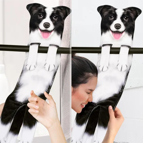 Miniatura 6 de AGRIMONY Border Collie - Divertidas toallas de mano para cocina, baño, perro, mamá, papá, regalos para mujeres, hombres, adolescentes, niños