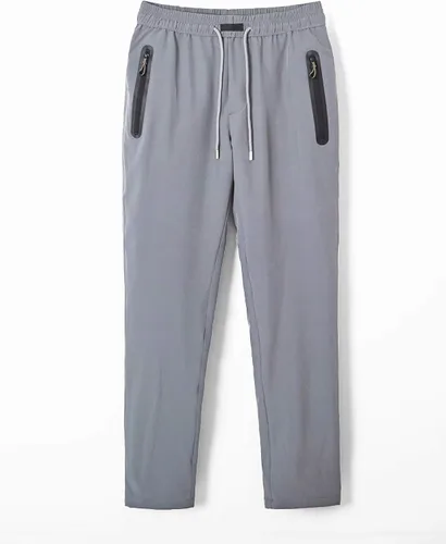 Miniatura 3 de MAGCOMSEN Pantalones para hombre ligeros de secado rápido senderismo pesca correr entrenamiento pantalones activos 2 bolsillos con cremallera parte