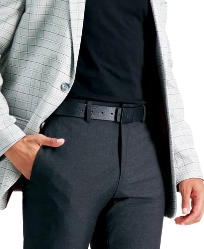 Miniatura 5 de Calvin Klein Cinturón casual con hebilla de placa para hombre con tratamiento de logotipo