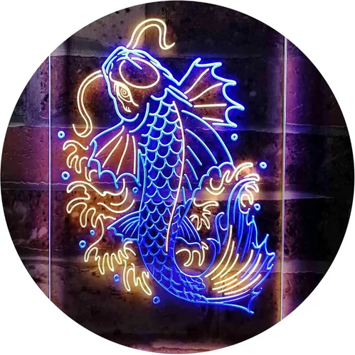 Miniatura 18 de ADVPRO Koi Fish Display - Letrero de neón LED de doble color, azul y rojo, 8 x 12 pulgadas st6s23-i3720-br