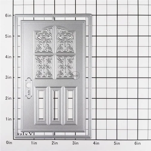 Miniatura 2 de DzIxY Troqueles de corte de metal con patrón de puerta antiguo para hacer tarjetas, juegos de troqueles de papel para grabar, álbum, plantillas