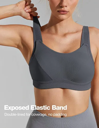 Miniatura 2 de Wingslove Sujetadores Deportivos para Mujer de Alto Impacto Ajustables Inalámbricos Talla Grande Sujetador Deportivo de Figura Completa para Busto