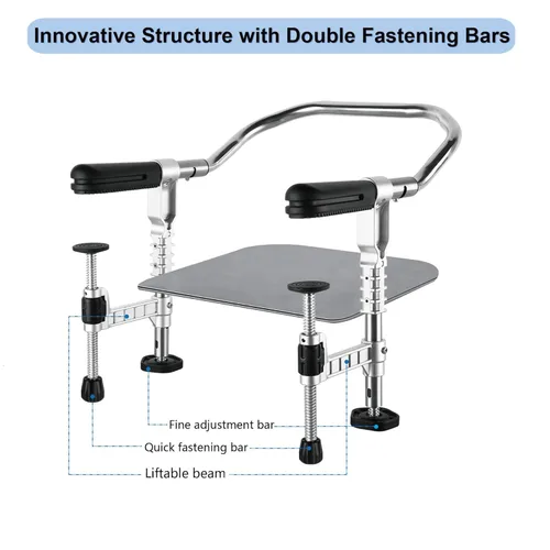 Miniatura 2 de Silla de gancho con bandeja de comedor extraíble, silla alta portátil con clip en la mayoría de las mesas, silla de mesa rápida con bolsa de Negro