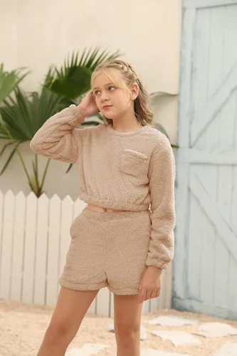 Miniatura 3 de Mafulus Conjunto de pantalones de dos piezas para niñas, cómodos, ligeros, de manga larga, con bolsillos