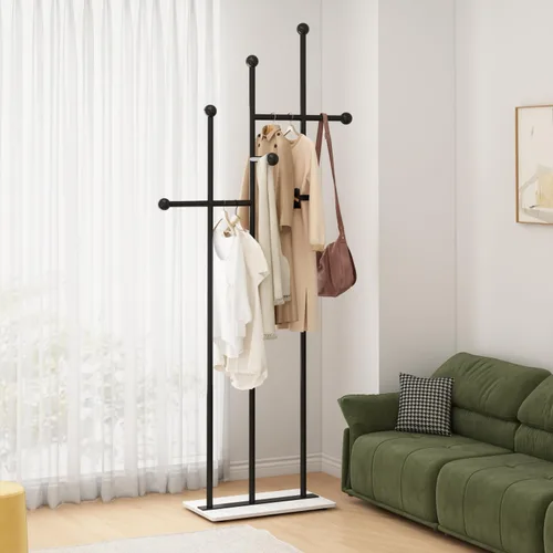 Miniatura 10 de Percheros independientes con base de mármol, soporte de ropa resistente para entrada, dormitorio, sala de estar, boutiques, 15.7 pulgadas de largo