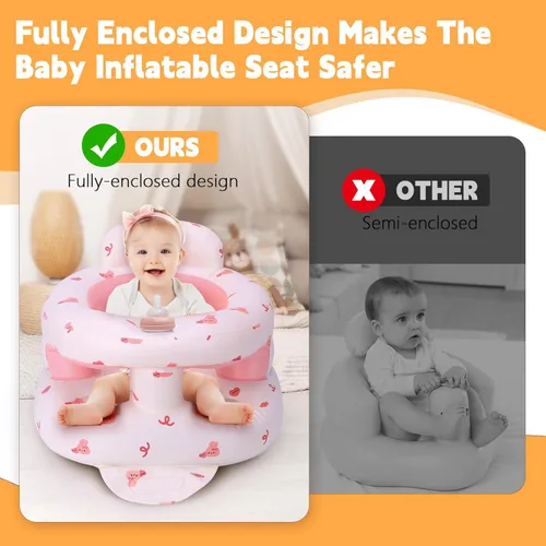 Miniatura 3 de Asiento inflable para bebés de 3 meses en adelante, asiento inflable de apoyo para bebé para sentarse, silla de piso para bebé/niño pequeño