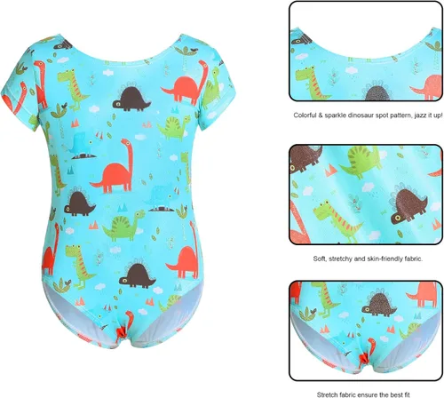 Miniatura 5 de Maillot para niñas Gimnasia Spakle Dino Print Ballet Dance Unitards