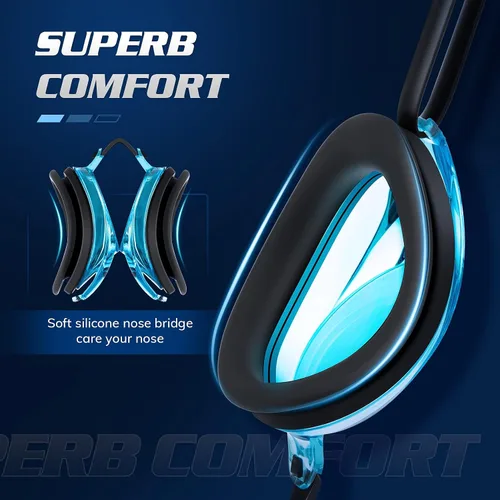 Miniatura 6 de Portzon Dynamics - Gafas de natación antiniebla, transparentes, sin fugas, para adultos, hombres y mujeres, color azul