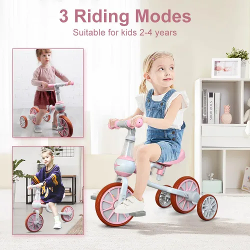 Miniatura 2 de XIAPIA Bicicleta 3 en 1 para Niños Pequeños de 2-4 Años Niña Niño, Triciclo para Niños con Asiento Ajustable, Pedal Desmontable y Ruedas de Azul