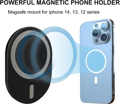 Miniatura 7 de Soporte magnético para teléfono para carrito de golf, compatible con iPhone 12, 13, 14, 15 / Plus/Pro, teléfono inteligente con funda Magsafe (negro)