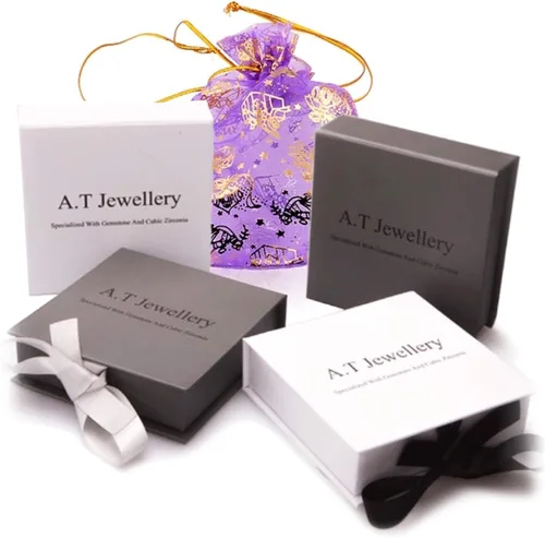 Miniatura 5 de AT Jewellery - 925 Sterling Silver Diamond Cut Stone Double Sided Huggie Hoop Earrings