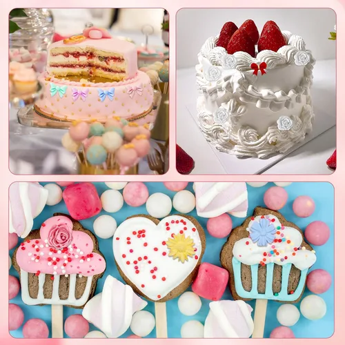 Miniatura 6 de Pimoys 4 moldes de flores y lazos para chocolate, moldes de chocolate con flores, molde de silicona para pastel, molde de caramelo de silicona
