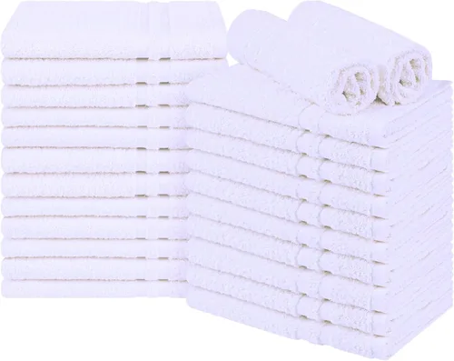 Miniatura 8 de Paquete de 24 toallas de mano de alta calidad, 100% algodón, suaves y altamente absorbentes, 16 x 27 pulgadas, toallas negras a granel para baño