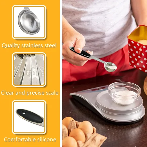 Miniatura 3 de LEIFENY Cuchara dosificadora individual de acero inoxidable, 2 unidades de 1/2 cucharada (1.5 cucharaditas, 1/4 oz, 0.3 fl oz) con agarre