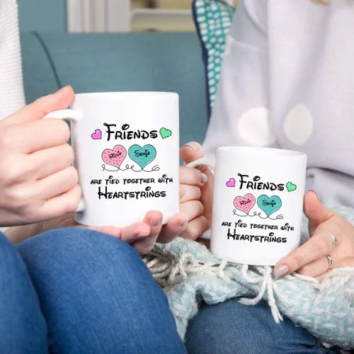 Miniatura 2 de Se envía al día siguiente, tazas personalizadas de Navidad para mejores amigas, elige 2-6 nombres taza de café de amistad personalizada para mejor