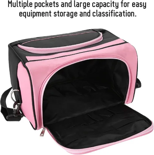 Miniatura 8 de Petyoung Bolsa de transporte de peluquería de gran capacidad con correa para el hombro, equipo de peluquería profesional, herramienta de salón
