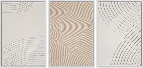 Miniatura 58 de SIGNWIN Lienzo enmarcado para pared, juego de arte abstracto de serenidad costera, ilustraciones abstractas junto al mar, arte moderno, decorativo