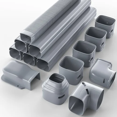 Kit de cubierta de mini línea dividida de 3 pulgadas y 19 pies para minisplit Linset sin conductos y bombas de calor, tubería de PVC decorativa de
